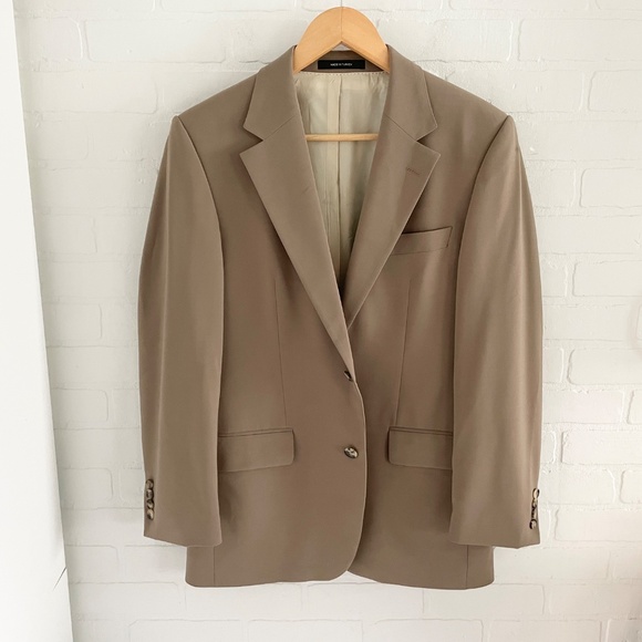 Hugo Boss Men’s Blazer Single breast Wool Stretch blend Taupe Tan Beige 48R - Picture 3 of 16